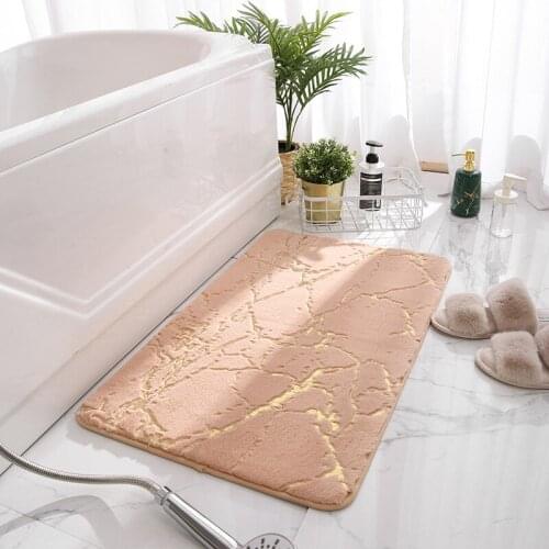 Non slip bath mat super absorbent shower bathroom carpet soft toilet floor artificial rabbit hair carpet home decoration