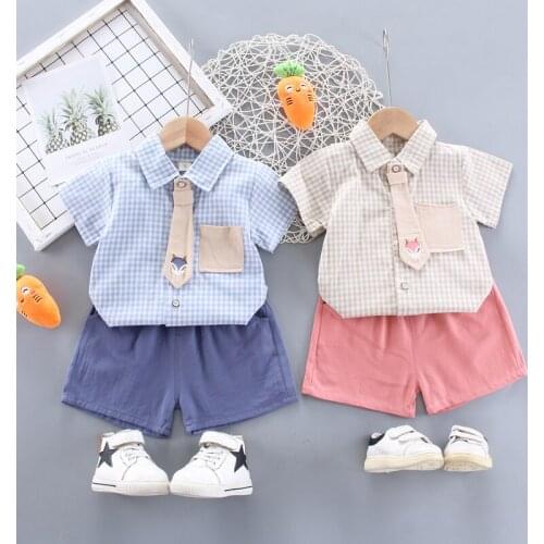 2021 New 1-4 Years Infant Baby Boys Clothes Set Bow Tie T-shirt Tops+shorts Summer Fashion Outfits Childrens Wear Ropa Bebe