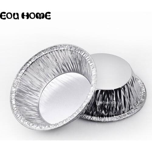 100Pce Disposable Baking & Pastry Tools Round Baking Cookie Muffin Cupcake Egg Tart Tin Foil Thickened Egg Tart Tin Paper Mold