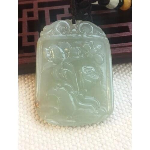 Natural A hetian jade green lotus jade pendant necklace unique design jadeite jade necklace women jewelry jade necklace