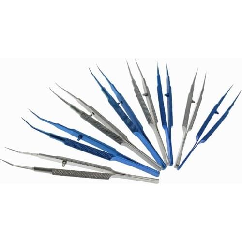1pcs 18cm Stainless Steel / Titanium Tweezers Platform forceps Round Handle Ophthalmic Instruments
