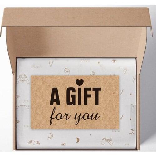 50Pcs Kraft Paper A Gift for You Cards for Party Birthday Wedding Holidays Gift Card Package Small Businesses Shop 5.4*9cm