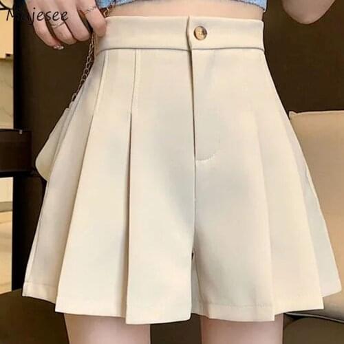 High Waisted Shorts Women Simple Summer Fashion All-match Basic Daily Ladies Bottom Ulzzang All-match 2021 Teens Street Style