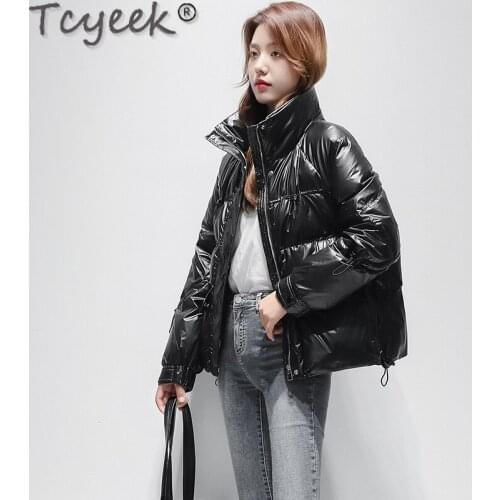 Tcyeek 2021 Fashion Winter Down Jacket Women White Duck Down Coat Femme Short Warm Parka Hot Sale Kurtka Zimowa Damska SQQ510