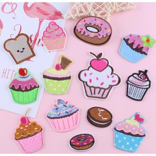 Dessert Cakes Iron on Patches for Clothes Patch Embroidery Appliques for Clothing Cute Patch Clothing Thermoadhesive Patches