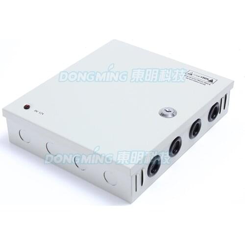 Waterproof power 12V 120W Led driver 10A with box 9channel switch mode cctv power supply AC 110V-220V To DC 12V
