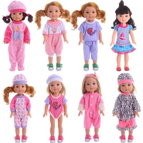 8 Styles Cute Pattern Clothing Fit 14.5 Inch Wellie Wisher Doll Clothes Accessories,Toys,Birthday Gift