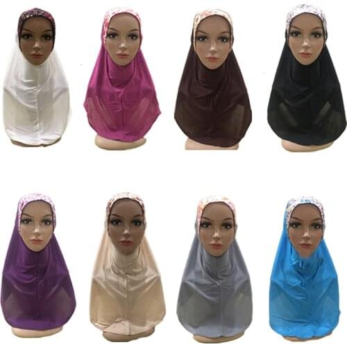 Women Muslim Hijab Scarf Shawl Headscarf Ready To wear Hijab Flower Head Neck Cover Ninja Khimar Prayer Hat One Piece Headwear