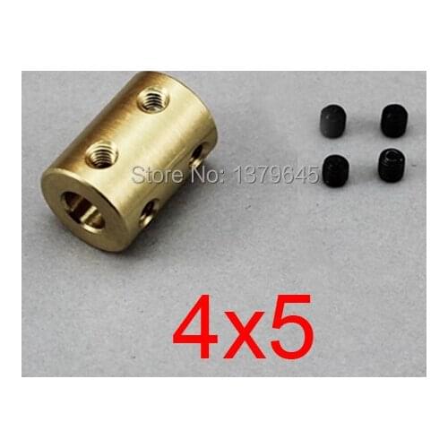 4mm to 5mm 4x5 rigid coupling CNC Motor Copper Coupling brass Coupler, model ship model airplane Motor connector