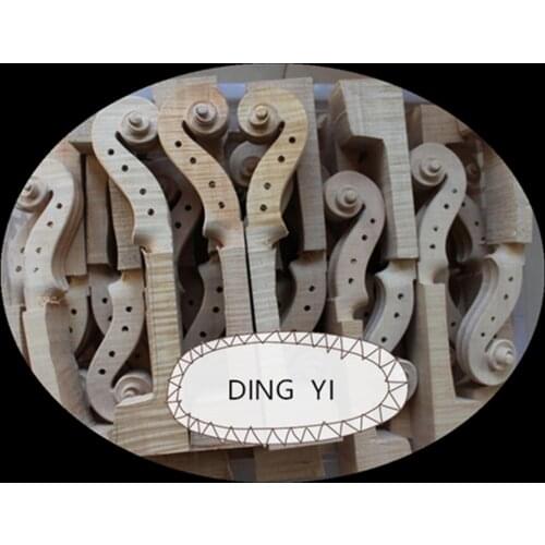 4 Pcs High Quality Violin Neck Flamed Maple Wood Hand Made High Quality 4/4 Violin Parts