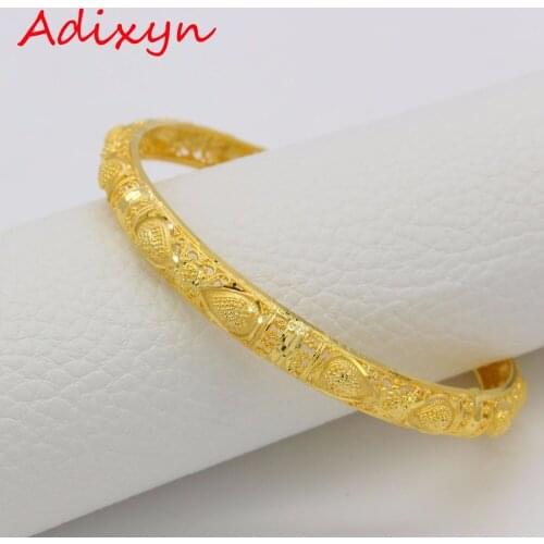 Adixyn NEW Dubai Gold Bangles For Women Gold Color Bangles&Bracelets Ethiopian/Arab/Middle East Party Gifts N0026