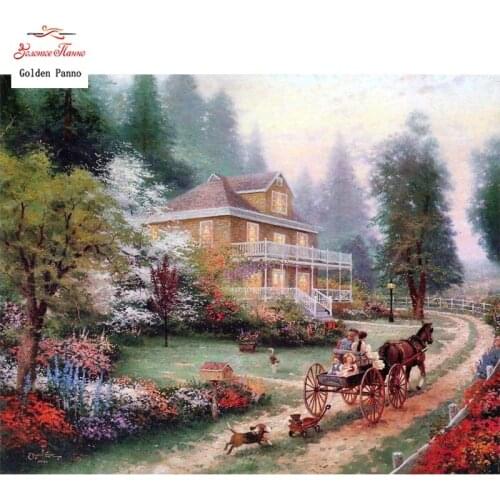 Golden Panno,DIY,Full,Diamond Embroidery,nature house,photo custom,Diamond Painting,Cross Stitch,3D,Diamond Mosaic,Christmas0725