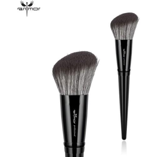 Anmor Blush Makeup Brush Professional Foundation Black Wooden Handle Make Up Brushes for Soft Synthetic Hair Cosmetic Tool