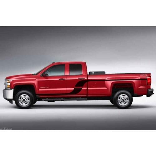 For 2xCurved Stripe Reflective Pick Up Graphic Decal Sticker Van Truck 4x4 Vehicle SUV Car styling