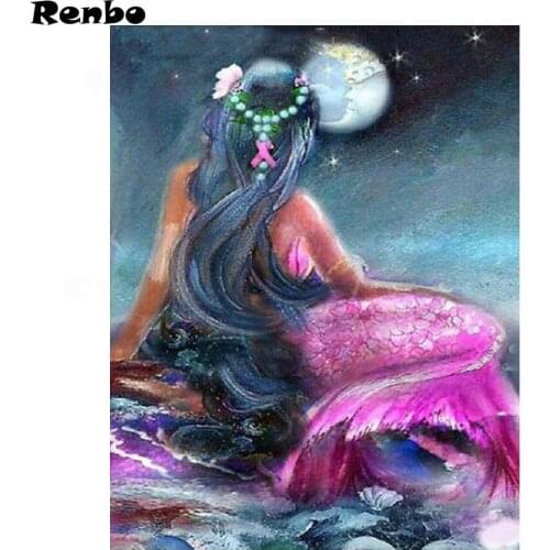 DIY Diamond Embroidery Sea Creatures pictures mosaic Diamond Painting little Mermaid 5D Cross Stitch Full Rhinestone decoration