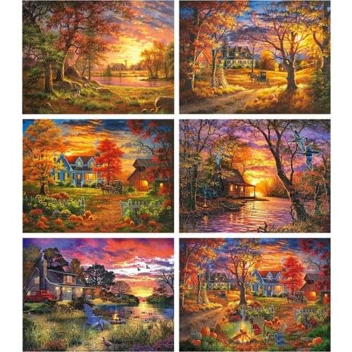 Canvas Size Full Square 5d Diamond Painting Nature Sunset DIY Diamond Embroidery Landscape Home Decor Rhinestones Pictures