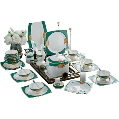 Jingdezhen osso china utensílios de mesa e pratos conjunto 60 tigelas e pauzinhos de cerâmica de estilo japonês