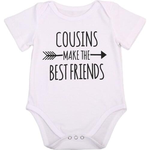 2018 New Baby Boy Girl Soft Cotton Romper Toddler Infant Baby White Short Sleeve Letter Jumpsuit Casual Playsuit Clothes Outfits