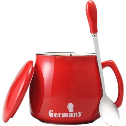 Creative 8OZ Ceramic National City Coffee Mug Colorful Simple 280ML Procellain Breakfast Milk cup With Spoon Lid