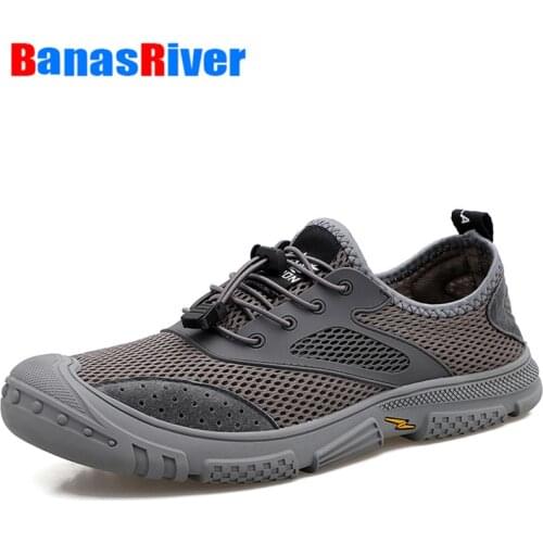 New Men Summer Comfortable Casual Shoes Handmade Slip-on Breathable Mesh Flats Trainers Sneakers Water Loafers Size 46 Zapatos