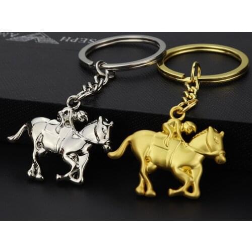 Horse racing keychain cool key chain for men horse keychain high quality creative portachiavi chaveiro llaveros hombre bag charm