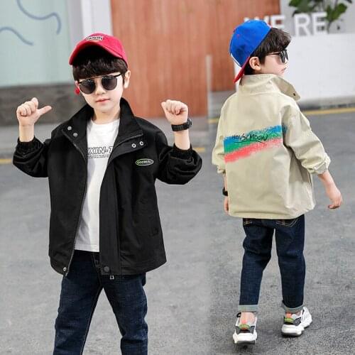 Soft Zipper Spring Autumn Boy Coat Overcoat Top Kids Costume Teenage Gift Children Clothes High Quality Plus Size