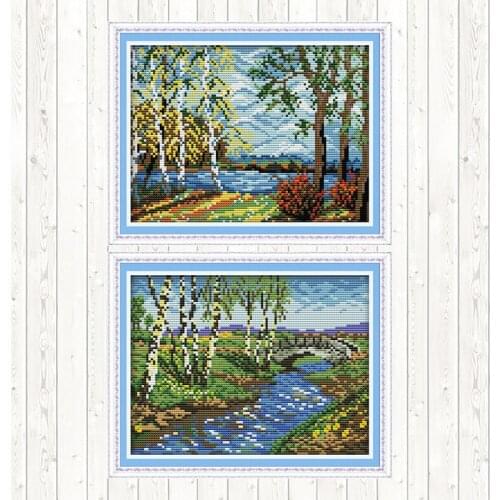 The Scenery of The Countryside Counted Cross Stitch Kits Embroidery Kits 14CT 11CT Printed Canvas DIY Handmade Needlework Sets