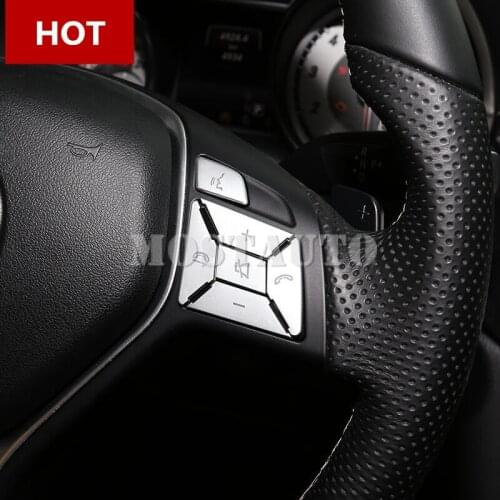 For Benz C Class W204 S204 Interior Steering Wheel Button Trim Cover 2010-2013 12pcs Car Accessories Interior Car Decor Car Trim