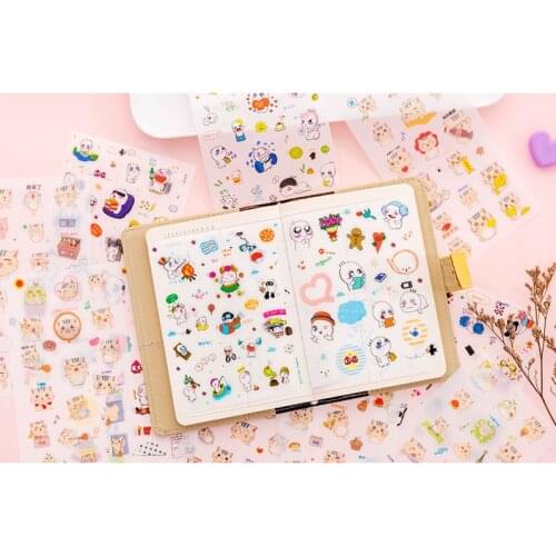 6pcs Cartoon Animal Scrapbooking sticker decoration stickers happy planner Wedding Decoration Diy Dairy Gifts for Kids