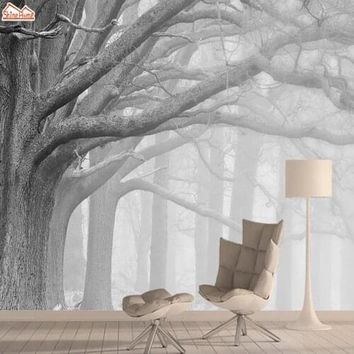 Foggy Forest Wall Paper Papers Home Decor 3d Nature Wallpaper Mural Wallpapers for Living Room Girls Peel and Stick Murals Rolls