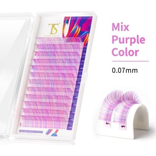 NEWCOME C D Curl 0.07 0.10 Rainbow Color Lash Eyelash Extension Ombre 3D Mink Natural Cilias Mink Individual Eyelash Extension