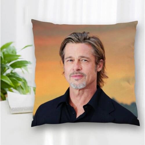 New Brad Pitt Actor Pillow Slips With Zipper Bedroom Home Office Decorative Pillow Sofa Pillowcase Cushions Pillow Cover 40x40cm