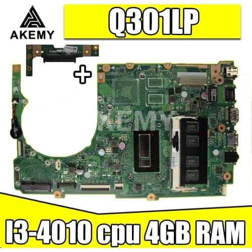Send board+Original S301L S301LA motherboard For Asus Q301LP Q301L S301LA REV2.0 Mainboard I3-4010-4G Processor HD Graphics