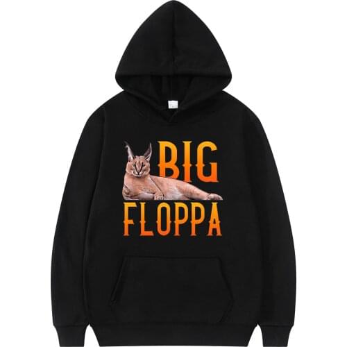 Couple Clothes Big Floppa Meme Cute Caracal Cat Printed High Quality Top Cotton Hoodie Fashion Style Clothing Unique Streetwear