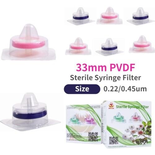 PVDF Syringe Filter Hydrophilic Hydrophobic Membrane Material Sterilize Filter