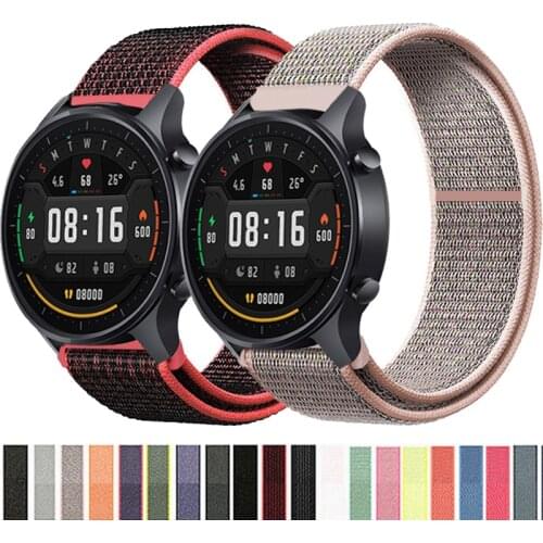 For Xiaomi Mi Watch Color Strap Nylon Loop Bracelets Smart Watch Band Amazfit PACE GTR 2E 47MM Stratos 3 2 2S Wristband Correa