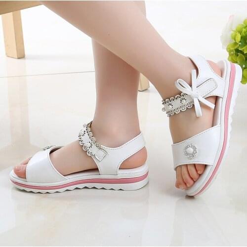 Childrens shoes flowers girls sandals 2020 new summer students big girls girl princess shoes 4 5 6 7 8 9 10 11 12