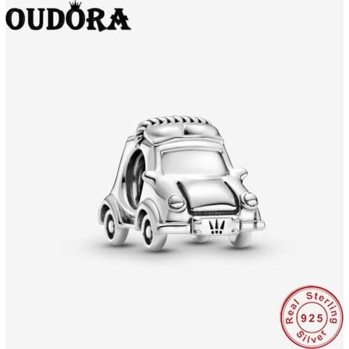 Lovely Car Charm Fit Original Pandora Bracelet Charm 925 Sterling Silver Zircon Beads Women Jewelry DIY Berloque Making