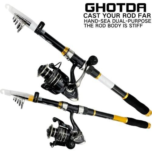 Telescopic Fishing Rod Spinning Ultralight Carbon Carp Fishing Rod Casting Portable Tackle Fishing Rod And Reel