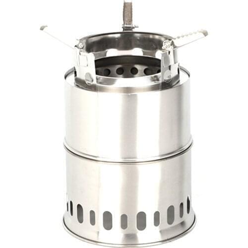 Camping Outdoor Cookware Portable Mini Stove Split Type Stainless Steel Outdoor Wood Stove