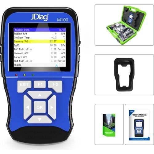 JDiag M100 Universal Motorcycle Diagnostic Tool for K-awasaki Y-amaha S-uzuki Etc Motorbike Scanner Motor Scan Battery Tester