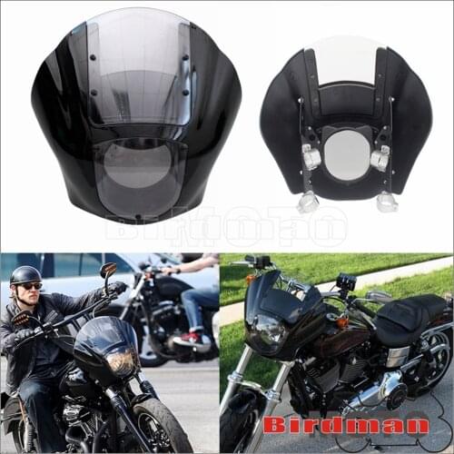 Universal Motorcycle Quarter Headlight Fairing for Harely Dyna Sportster Iron 883 XL FXR Cafe Racer Headlamp Windshield Cover