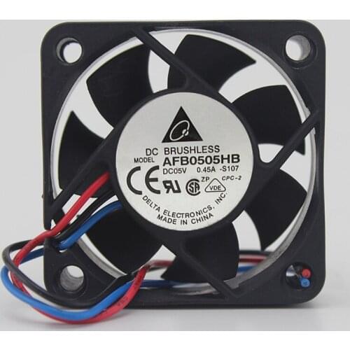 Original AFB0505HB 5V 0.45A 5CM 5015 2-wire double ball cooling fan
