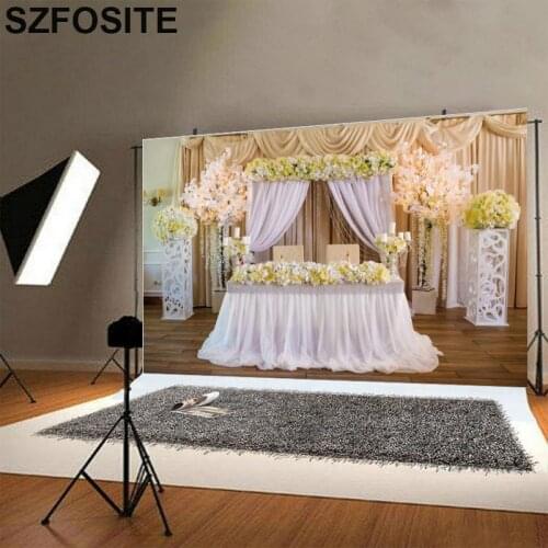 Beautiful Flowers Wall Theme Photography Background Bride Groom Church Engagement Party Decoration Wedding Photo Vinyl Backdrop