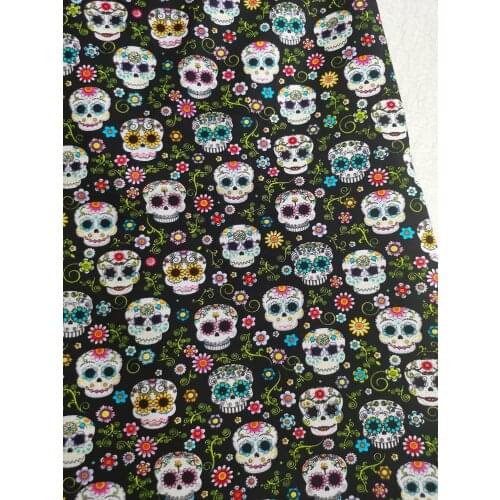 Adorable skull Cotton fabric Interesting colorful looking Printed Fabric Patchwork Home Decor Dress Clothing viaPhil DIY