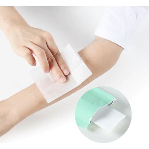 Wax Removal Wipe Wrapped Wet Tissue Wax Oil Cleaning Wax Sticker Strips for Face Leg Eyebrow Arm Body Hair Removal Tools