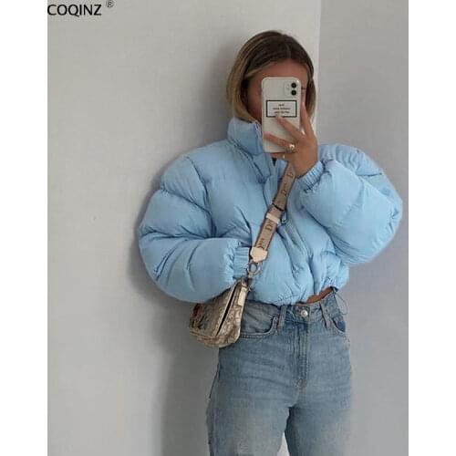 Woman Jacket Parkas Winter Clothes Women 2021 Bubble Cropped Puffer Coat Plus Size Clothing Kawaii Streetwear K20Y09484