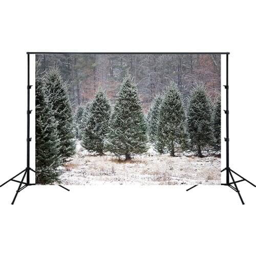 Winter Snowing Forest Road Landscape Christmas Backdrop Noel Pine Trees Party Banner Kid Portrait Background Photo Studio Prop