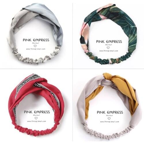 1pc Fashion Women Headband Vintage Cross Knot Elastic Hair Bands Soft Solid Girls Hairband Hair Accessories