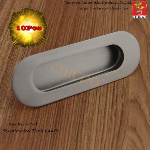10pcs Oval Flush Recessed Pull Door Handle Stainless steel 304 furniture conceal handle,hide cabinet Kitchen knob,flush handle